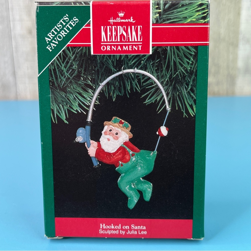 Hallmark Keepsake Ornament Hooked On Santa Artists Favorites Handcrafted 1991